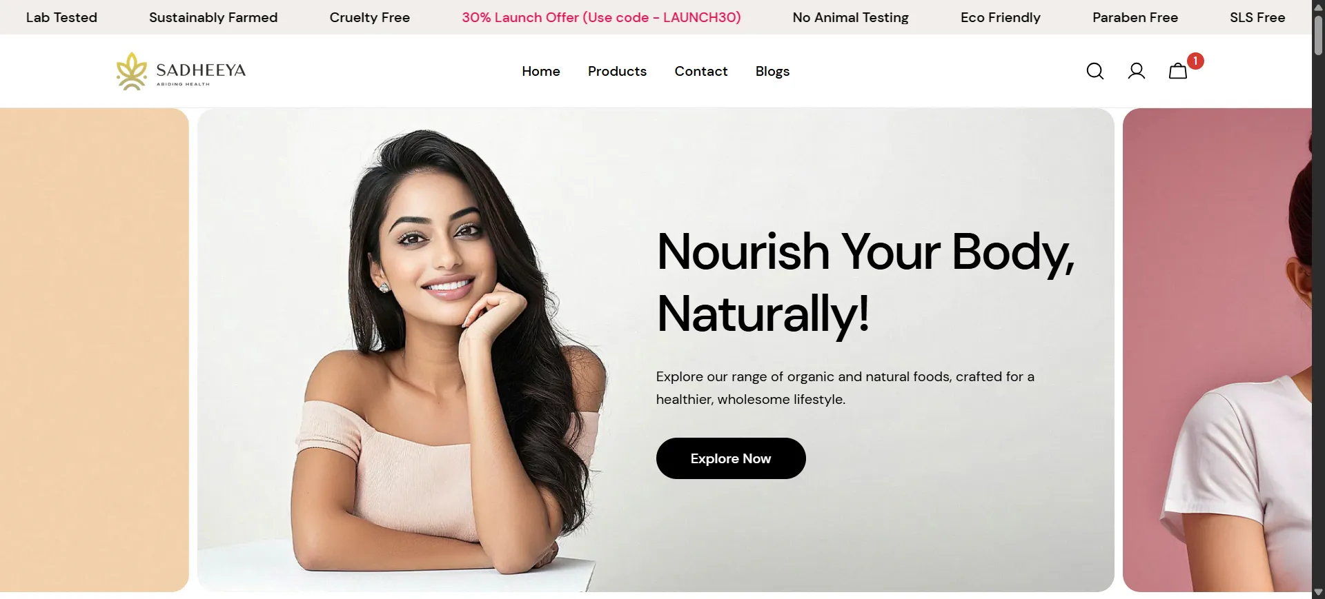 Sadheeya B2C Website Screenshot